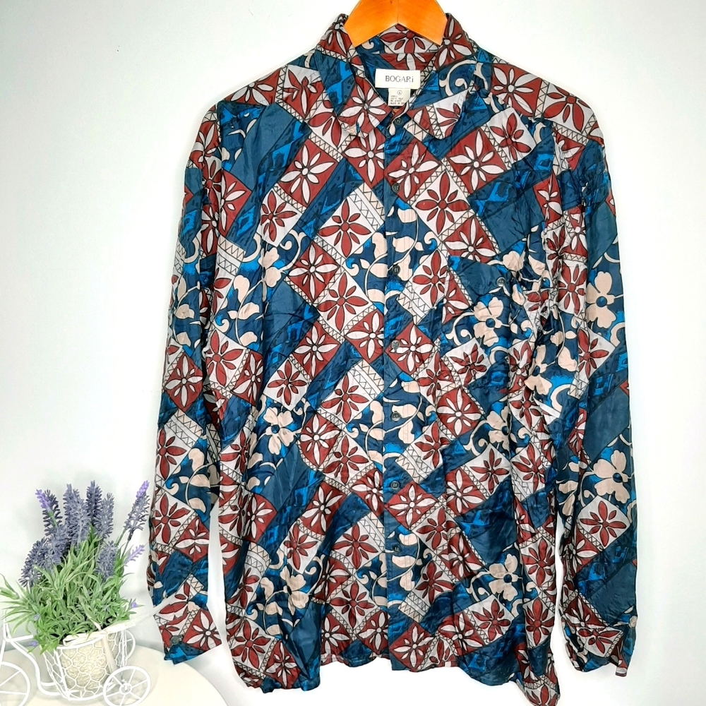 Bogari Men's Silk Shirt size L